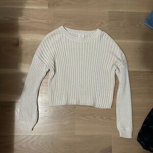 Hippie rose Women's Cream Ribbed Sweater